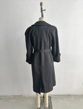 Load image into Gallery viewer, 1980&#39;s Black Wool Trench Coat