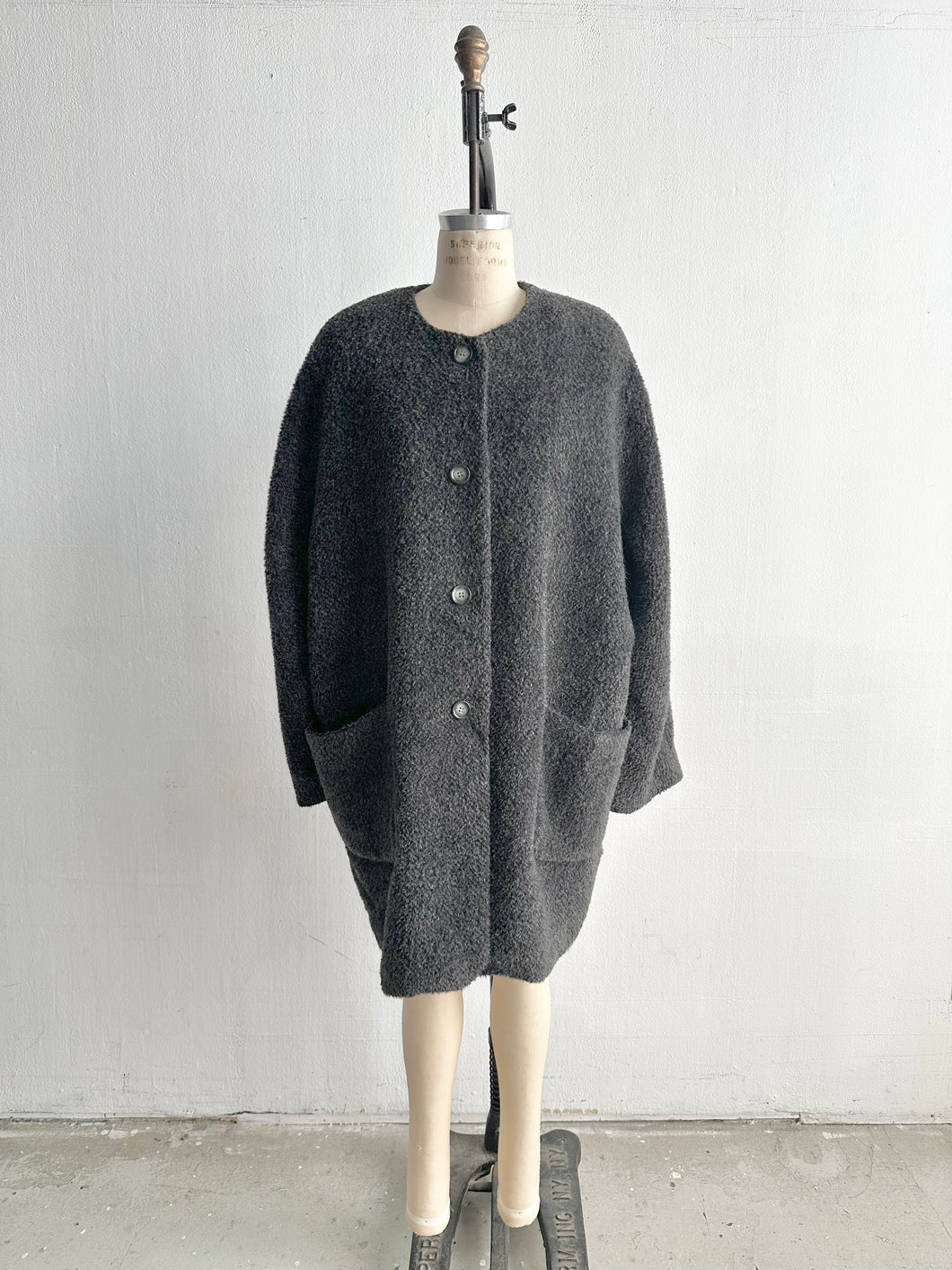 1980's Grey Wool Overcoat