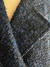 Load image into Gallery viewer, 1980&#39;s Black and Blue Wool Boucle Overcoat