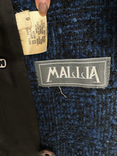 Load image into Gallery viewer, 1980&#39;s Black and Blue Wool Boucle Overcoat