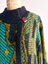 Load image into Gallery viewer, 1980s Intarsia Knit Sweater Jacket