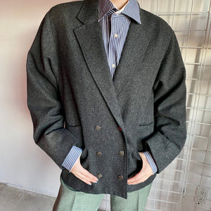 1980's Mister Leonard Grey Blazer with Accent Silver Buttons