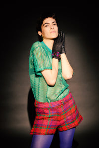 1960's Plaid Wool Mini Shorts