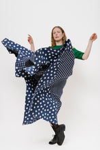 Load image into Gallery viewer, 1960's Pertegaz Tiered Navy Polka Dot Skirt