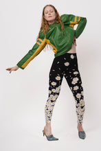 Load image into Gallery viewer, Green Leather Moto Jacket with Yellow Stripes