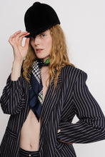 Load image into Gallery viewer, 1980&#39;s Two Piece Navy Pinstripe Pant Suit
