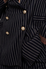 Load image into Gallery viewer, 1980&#39;s Two Piece Navy Pinstripe Pant Suit