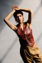 Load image into Gallery viewer, 1970&#39;s Ox Blood Leather Vest