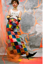 Load image into Gallery viewer, Rainbow Patchwork Plaid Maxi Skirt