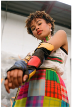Load image into Gallery viewer, Rainbow Patchwork Plaid Maxi Skirt