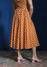 Load image into Gallery viewer, 1980's Cotton Burnt Sienna Polka Dot Dress with Pockets