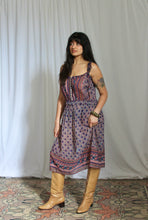 Load image into Gallery viewer, 1970's Cotton Gauze Block Print Sleeveless Dress