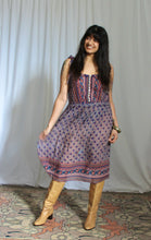 Load image into Gallery viewer, 1970's Cotton Gauze Block Print Sleeveless Dress