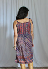 Load image into Gallery viewer, 1970's Cotton Gauze Block Print Sleeveless Dress