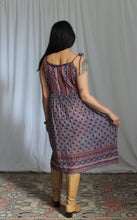 Load image into Gallery viewer, 1970's Cotton Gauze Block Print Sleeveless Dress