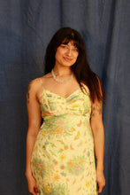 Load image into Gallery viewer, 1970's Yellow Garden Maxi Dress with sheer overlay