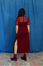 Load image into Gallery viewer, 1990's Red Mesh Betsey Johnson Maxi Dress size L