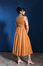 Load image into Gallery viewer, 1980's Cotton Burnt Sienna Polka Dot Dress with Pockets