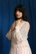 Load image into Gallery viewer, 1960's Champagne  Silk Diamond Maxi Dress
