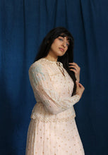 Load image into Gallery viewer, 1960's Champagne  Silk Diamond Maxi Dress