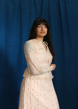 Load image into Gallery viewer, 1960's Champagne  Silk Diamond Maxi Dress