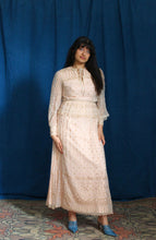 Load image into Gallery viewer, 1960's Champagne  Silk Diamond Maxi Dress