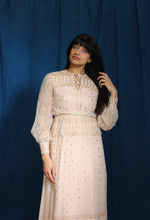 Load image into Gallery viewer, 1960's Champagne  Silk Diamond Maxi Dress