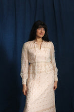 Load image into Gallery viewer, 1960's Champagne  Silk Diamond Maxi Dress