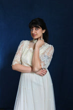 Load image into Gallery viewer, 1960's Cream Lace Sequin Bridal Dress