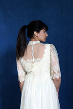 Load image into Gallery viewer, 1960's Cream Lace Sequin Bridal Dress
