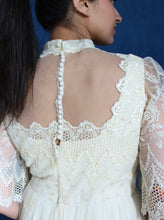 Load image into Gallery viewer, 1960's Cream Lace Sequin Bridal Dress