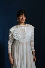 Load image into Gallery viewer, Antique White Sheer Cotton Lace Dress- Super Rare Large Size