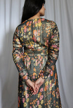 Load image into Gallery viewer, 1960's Lurex Floral Maxi Gown