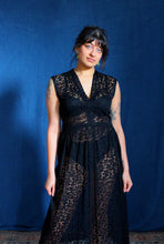 Load image into Gallery viewer, 1950's Sheer Black Lace Dress