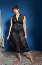 Load image into Gallery viewer, 1950's Sheer Black Lace Dress