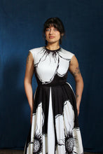 Load image into Gallery viewer, 1960's Black and White Floral Cotton Gown
