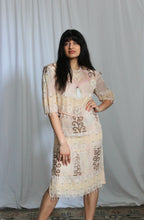 Load image into Gallery viewer, 1980's Zandra Rhodes Silk Drop Waist Soft Pink Beaded Dress
