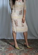 Load image into Gallery viewer, 1980's Zandra Rhodes Silk Drop Waist Soft Pink Beaded Dress