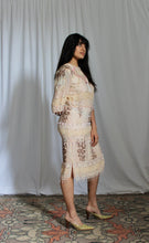 Load image into Gallery viewer, 1980's Zandra Rhodes Silk Drop Waist Soft Pink Beaded Dress