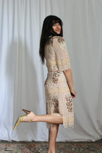 Load image into Gallery viewer, 1980's Zandra Rhodes Silk Drop Waist Soft Pink Beaded Dress