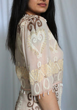 Load image into Gallery viewer, 1980's Zandra Rhodes Silk Drop Waist Soft Pink Beaded Dress