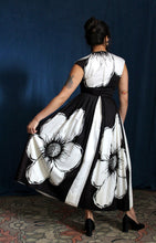 Load image into Gallery viewer, 1960's Black and White Floral Cotton Gown