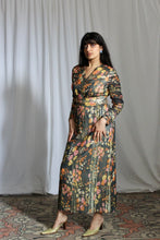 Load image into Gallery viewer, 1960's Lurex Floral Maxi Gown