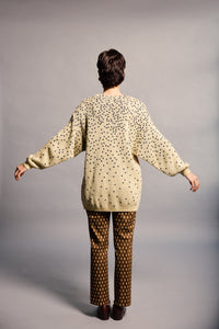 1990's Black and Brown Diamond Pattern Stretch Trousers
