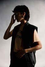 Load image into Gallery viewer, 1990&#39;s Dark Green Roots Leather Bomber Vest