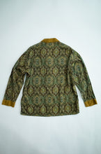 Load image into Gallery viewer, 1960's Mustard and Green Filigree Lounge Button Down