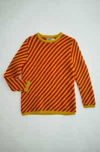 1970's Orange and Yellow Stripe Knit Sweater
