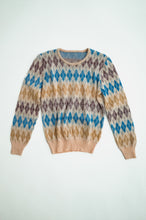 Load image into Gallery viewer, 1970's Peach Argyle Knit Sweater