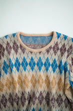 Load image into Gallery viewer, 1970's Peach Argyle Knit Sweater