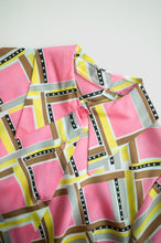 Load image into Gallery viewer, 1960's/70s  Pink Satin Geometric Pattern Blouse